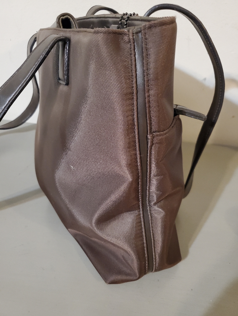 Vintage GH Bass Traveler Tote Bag Olive Green Interior Zip Top Shoulder Straps - Picture 2 of 10